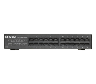 Netgear GS324 Non-géré Gigabit Ethernet (10/100/1000) Noir 1U