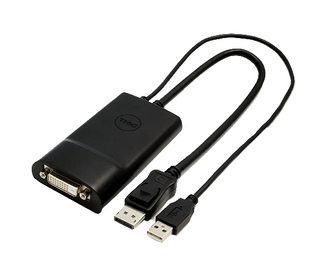 DELL DANASBC084 adaptateur et connecteur de câbles DVI 20 pin DisplayPort, 4 pin USB Type A Noir