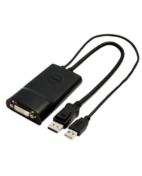 DELL DANASBC084 adaptateur et connecteur de câbles DVI 20 pin DisplayPort, 4 pin USB Type A Noir