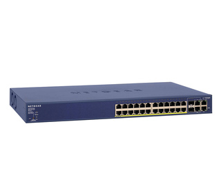 Netgear FS728TP-100EUS commutateur réseau Géré Fast Ethernet (10/100) Bleu Connexion Ethernet, supportant l'alimentation via ce 