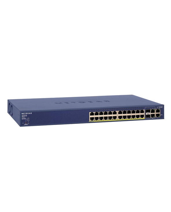 Netgear FS728TP-100EUS commutateur réseau Géré Fast Ethernet (10/100) Bleu Connexion Ethernet, supportant l'alimentation via ce 