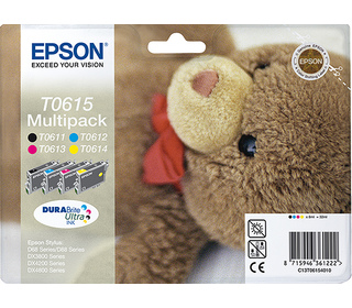Epson Teddybear Multipack "Ourson" (T0615) - Encres DURABrite Ultra N, C, M, J
