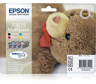 Epson Teddybear Multipack "Ourson" (T0615) - Encres DURABrite Ultra N, C, M, J