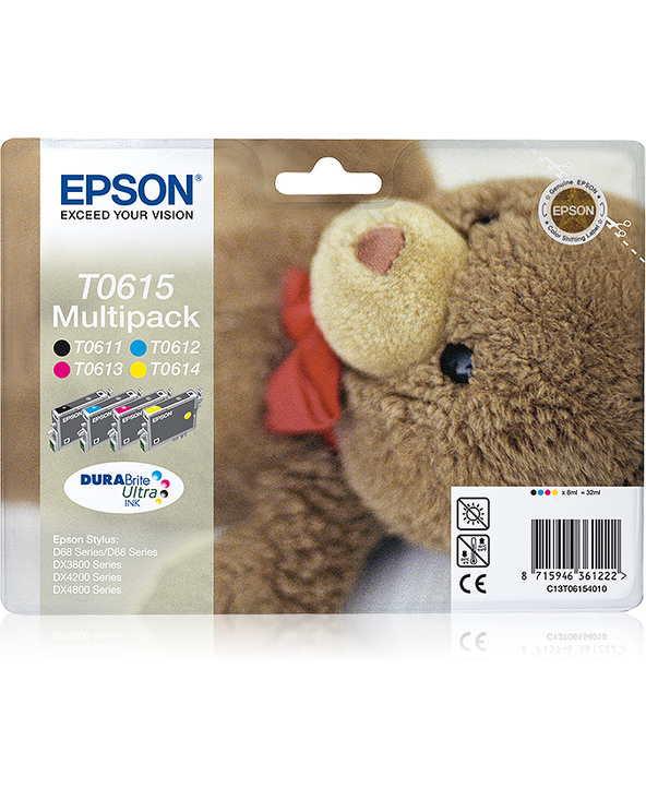 Epson Teddybear Multipack "Ourson" (T0615) - Encres DURABrite Ultra N, C, M, J