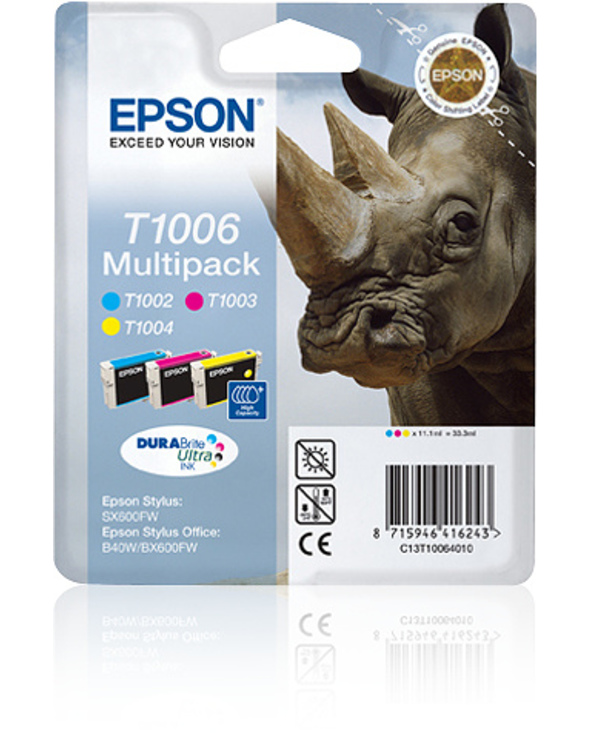 Epson Rhino Multipack "Rhinocéros" (T1006) - Encres DURABrite Ultra C, M, J (HC)