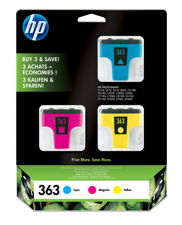 HP 363 Original Cyan, Magenta, Jaune 3 pièce(s)