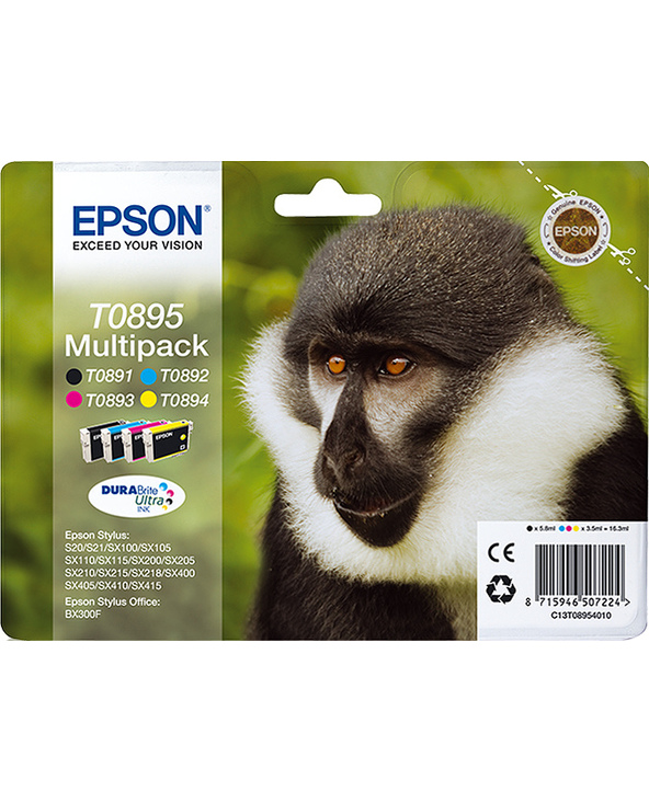 Epson Monkey Multipack "Singe" 4 couleurs - Encre DURABrite Ultra noire, cyan, magenta, jaune