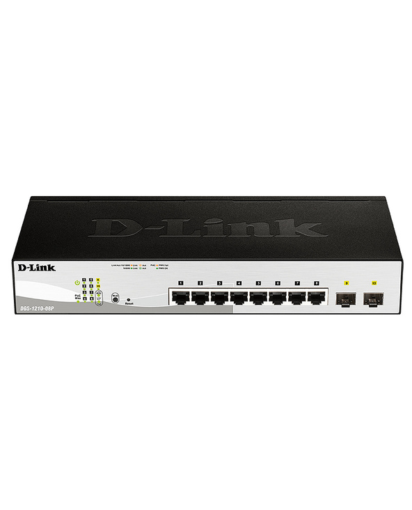 D-Link DGS-1210-08P commutateur réseau L2 Gigabit Ethernet (10/100/1000) Noir Connexion Ethernet, su