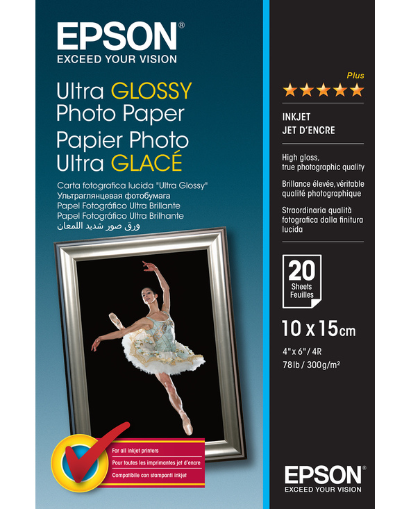 Epson Ultra Glossy Photo Paper - 10x15cm - 20 Feuilles