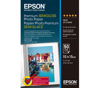 Epson Premium Semi-Gloss Photo Paper - 10x15cm - 50 Feuilles
