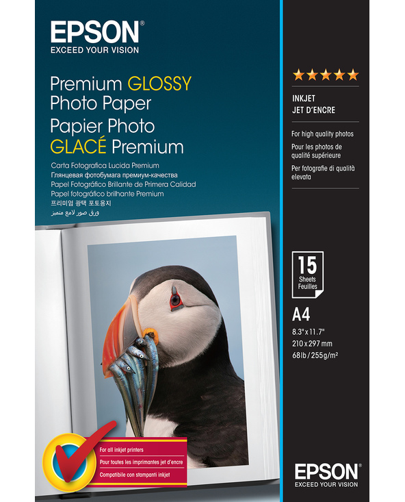 Epson Premium Glossy Photo Paper - A4 - 15 Feuilles