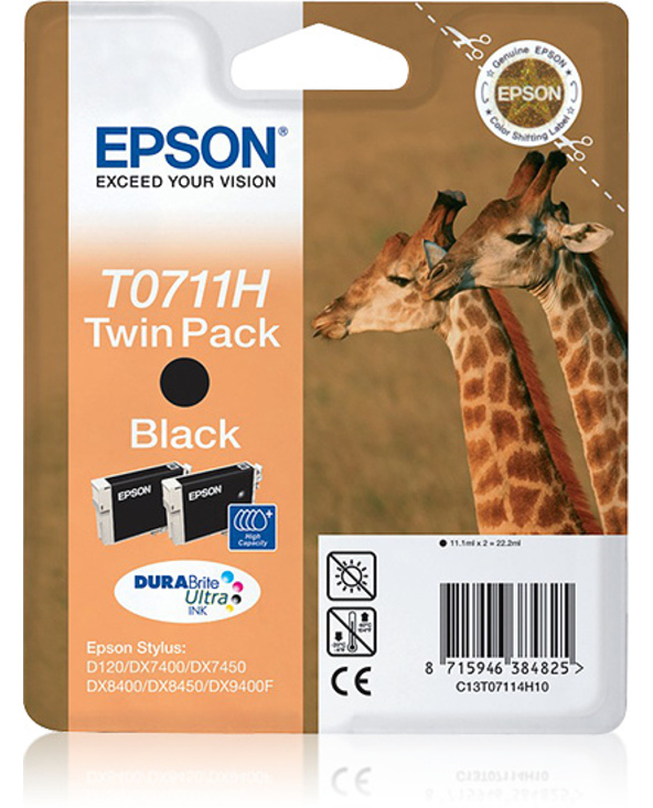 Epson Giraffe Double pack "Girafe" (T0711H) - Encre DURABrite Ultra N (HC)