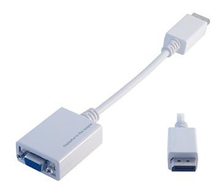 MCL CG-294C adaptateur et connecteur de câbles Displayport M VGA FM Blanc