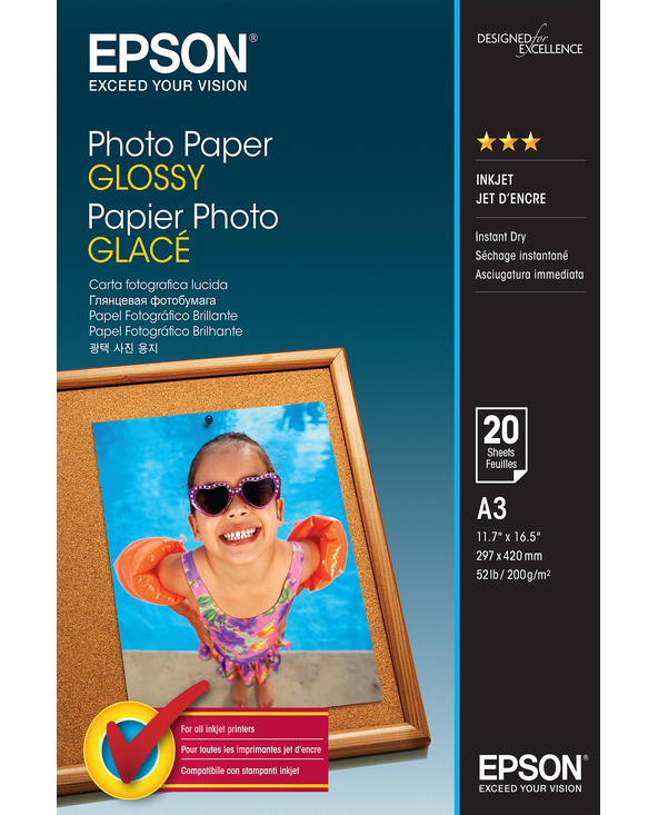 Epson Photo Paper Glossy - A3 - 20 Feuilles