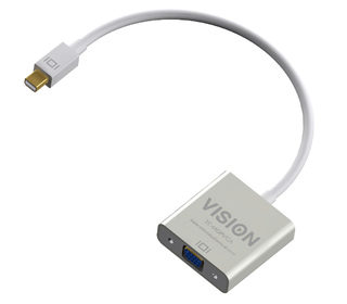 Vision TC-MDPVGA câble vidéo et adaptateur 0,220 m Mini DisplayPort VGA (D-Sub) Blanc