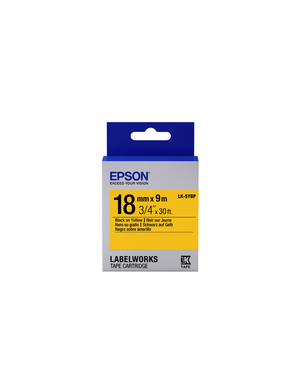 Epson LK-5YBP - Couleur Pastel - Noir sur Jaune - 18mmx9m