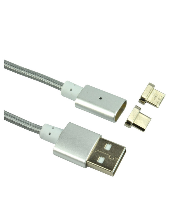 MCL MC922AHB/2A-1M câble USB 2.0 USB A Micro-USB B Argent