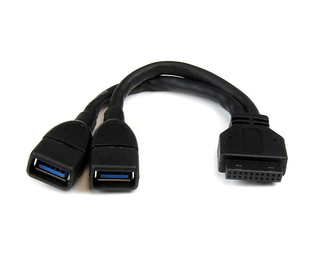 StarTech.com Câble Adaptateur USB 3.0 Interne 20 broches vers 2 ports USB A Femelle - 15 cm