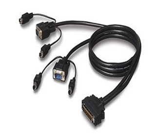 Belkin OmniView ENTERPRISE Series Dual-Port PS/2 KVM Cable câble kvm 1,8 m Noir
