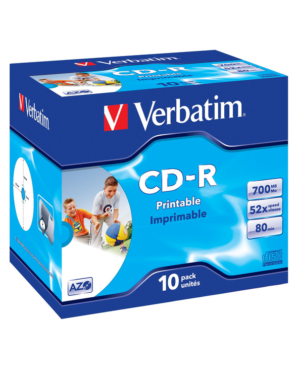 Verbatim CD-R AZO Wide Inkjet Printable 700 Mo 10 pièce(s)