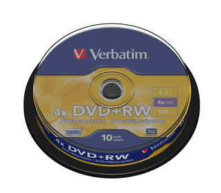 Verbatim DVD+RW Matt Silver 4,7 Go 10 pièce(s)