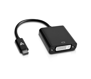 V7 USB-C mâle vers DVI-D femelle Adaptateur Noir