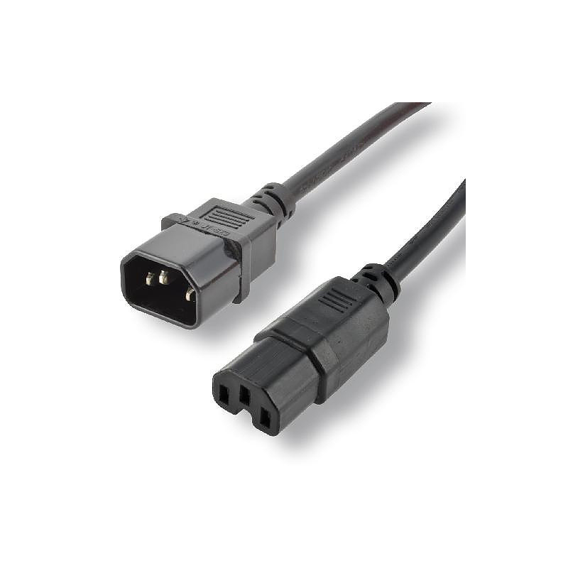 MCL MC918-2M câble électrique Noir Coupleur C14 Coupleur C15
