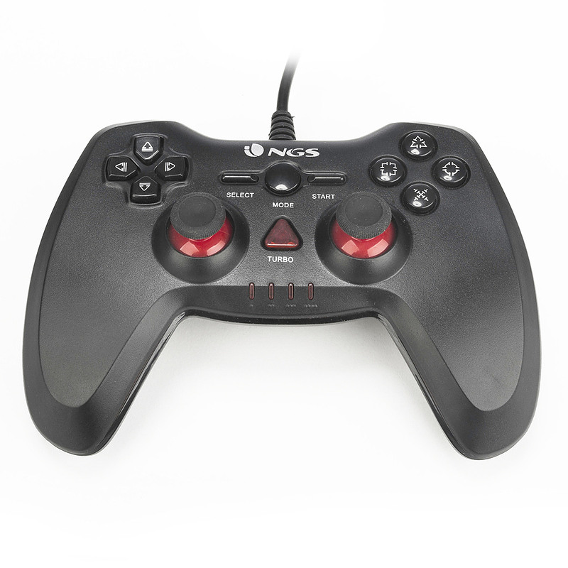NGS Maverick Manette de jeu PC,Playstation 3 Analogique/Numérique USB Noir, Rouge