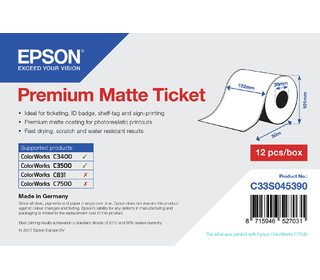Epson Rouleau d'étiquettes Premium Matte 102mm x 50mm pour TM-C3400