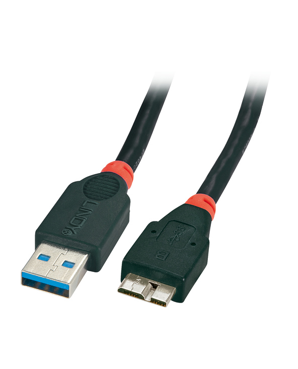 Lindy 41837 câble USB 2 m 3.2 Gen 1 (3.1 Gen 1) USB A Micro-USB B Noir