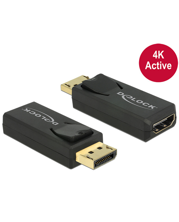 DeLOCK 65573 adaptateur et connecteur de câbles Displayport 1.2 HDMI Noir