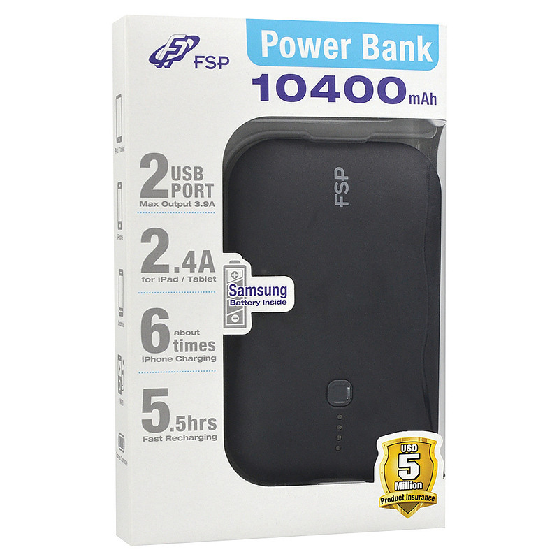 FSP/Fortron PB Runner 10400 banque d'alimentation électrique Noir 10400 mAh