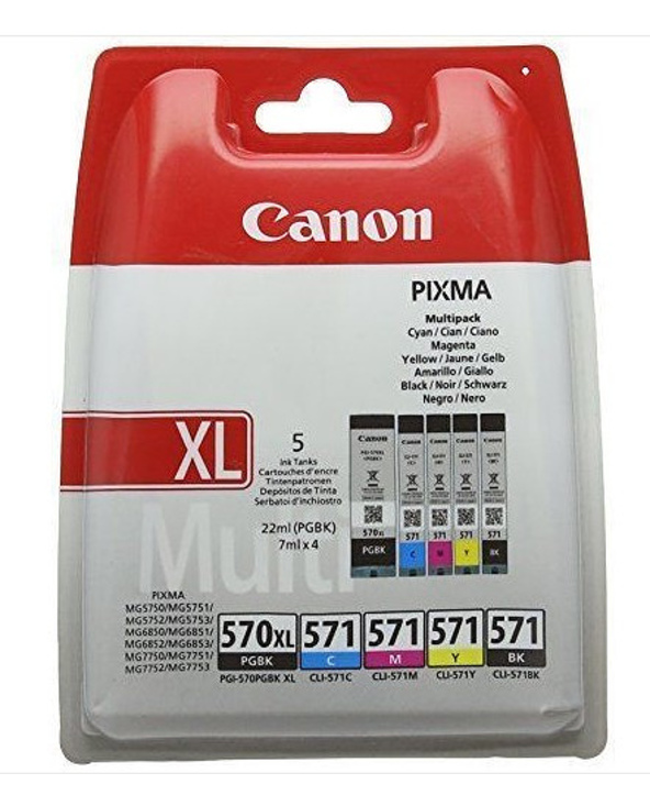 Canon PGI-570XL/CLI-571 PGBK Original Noir, Cyan, Magenta, Jaune 5 pièce(s)