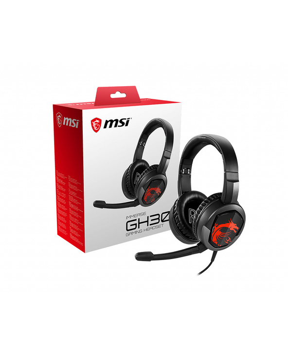 MSI Immerse GH30 Casque Avec fil Arceau Jouer Noir, Rouge