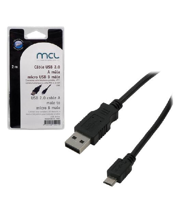 MCL MC922AHBZ-2M câble USB 2.0 USB A Micro-USB B Noir