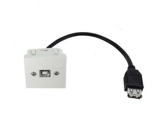 Neklan 2061691 câble USB 0,2 m 2.0 USB B USB A Noir, Blanc