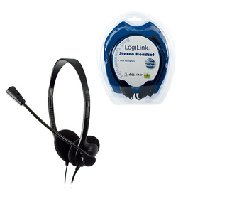 LogiLink Stereo Headset Earphones with Microphone Casque Arceau Noir