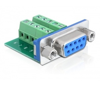 DeLOCK 65268 adaptateur et connecteur de câbles Sub-D 9 pin Terminal block 10 pin Vert