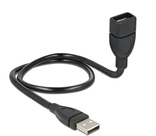 DeLOCK 50cm USB 2.0 câble USB 0,5 m USB A Noir