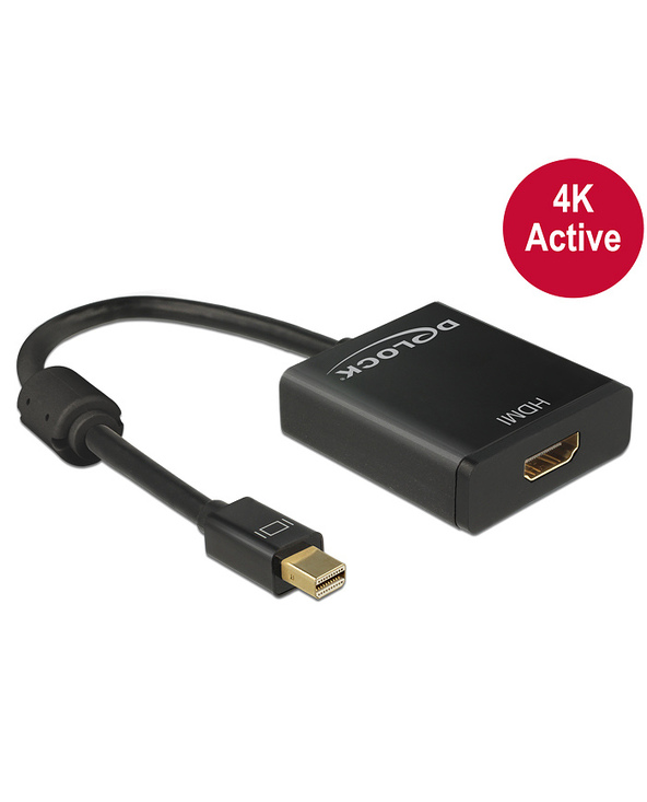 DeLOCK 62611 adaptateur et connecteur de câbles mini DisplayPort 1.2 HDMI Noir
