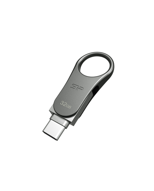 Silicon Power Mobile C80 lecteur USB flash 32 Go USB Type-A / USB Type-C 3.2 Gen 1 (3.1 Gen 1) Titane