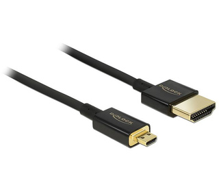 DeLOCK HDMI-A/HDMI Micro-D, 2 m câble HDMI HDMI Type A (Standard) HDMI Type D (Micro) Noir