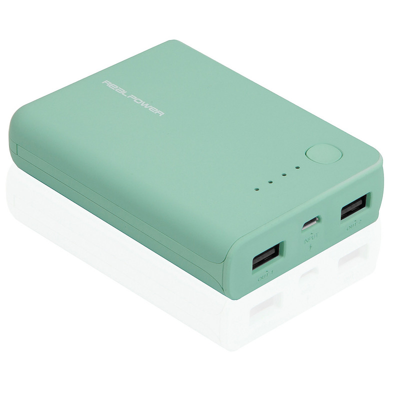 RealPower PB-10k banque d'alimentation électrique Turquoise 10000 mAh