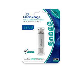 MediaRange MR936 lecteur USB flash 32 Go USB Type-A / USB Type-C 3.2 Gen 1 (3.1 Gen 1) Argent