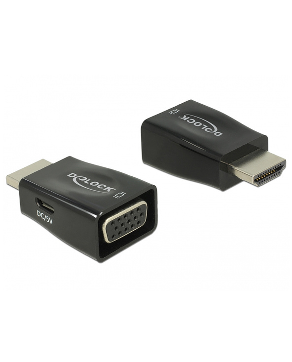 DeLOCK 65902 adaptateur et connecteur de câbles HDMI A VGA Noir
