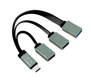 LogiLink UA0315 hub & concentrateur USB 3.2 Gen 1 (3.1 Gen 1) Type-C 5000 Mbit/s Noir, Gris
