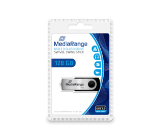 MediaRange MR913 lecteur USB flash 128 Go USB Type-A 2.0 Noir, Argent