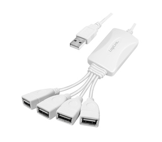 LogiLink UA0355 hub & concentrateur USB 2.0 480 Mbit/s Blanc