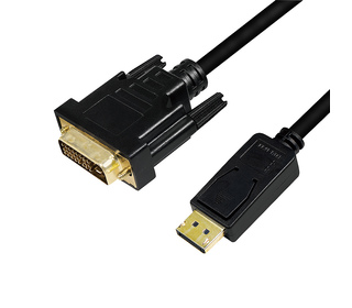 LogiLink CV0130 adaptateur et connecteur de câbles DisplayPort DVI Noir