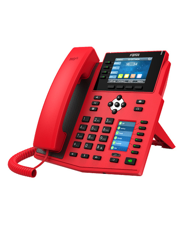 Fanvil X5U-R téléphone fixe Noir, Rouge Combiné filaire 16 lignes Wifi